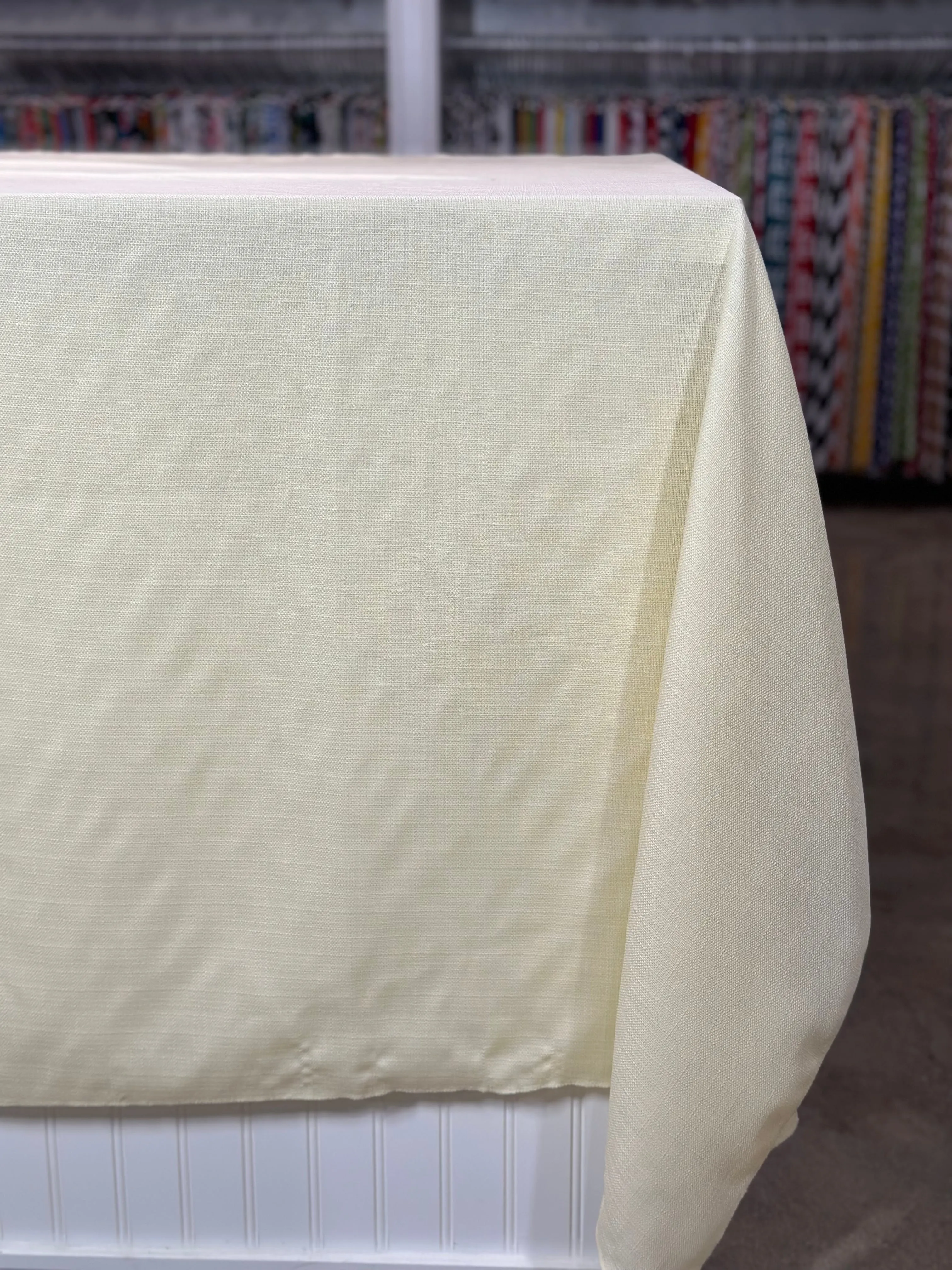 1pc - Rustic Linen Table Linen 120"x156" Banquet - Ivory