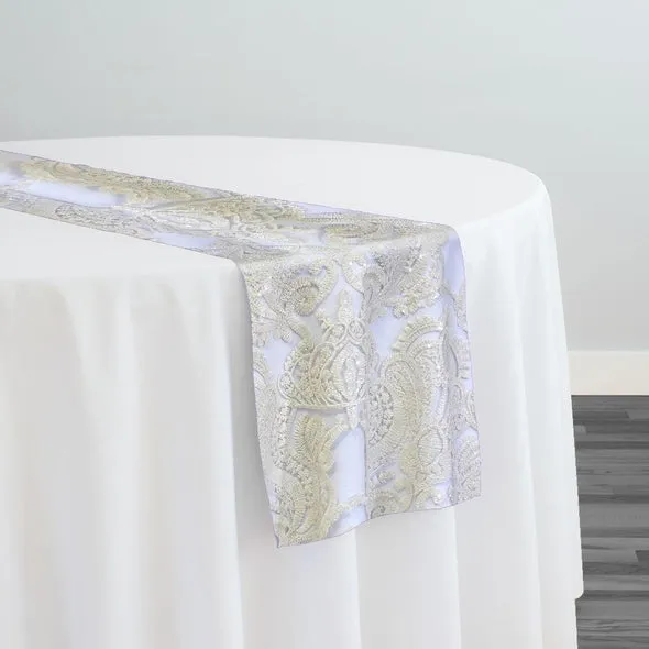 8pcs - Princess Lace Table Runner 14"x108" - Ivory