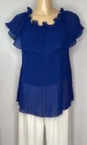 Alex Bardot Chiffon Pleated Top (2 Colours)