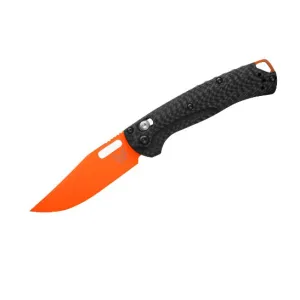 BENCHMADE 15533OR-01 MINI TAGGEDOUT 3" ORANGE CERAKOTE CPM-MAGNACUT CARBON FIBER HANDLES