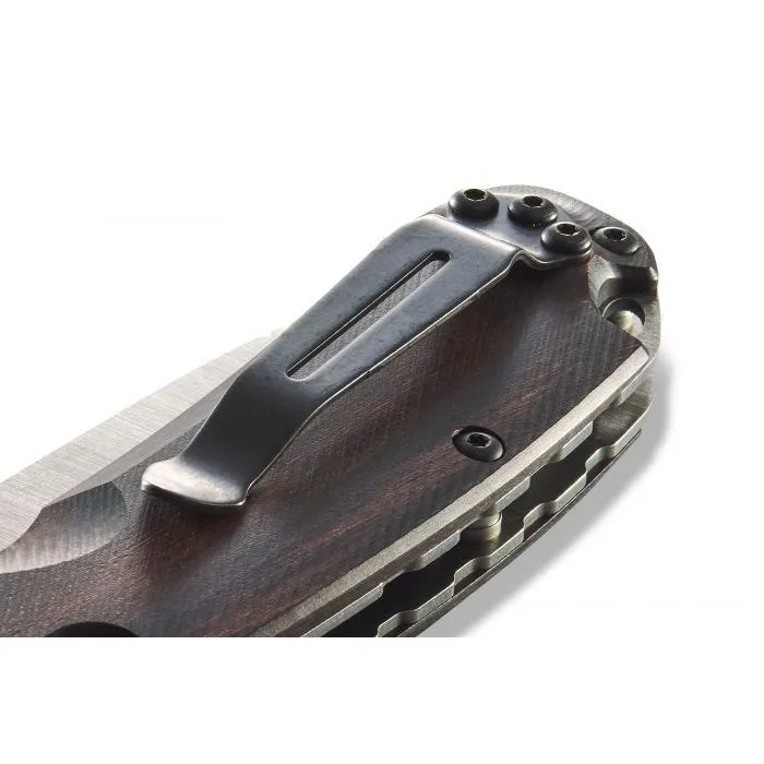 Benchmade Hunt North Fork 15032 Folding Knife 3in S30V Steel Stabilized Wood Handles