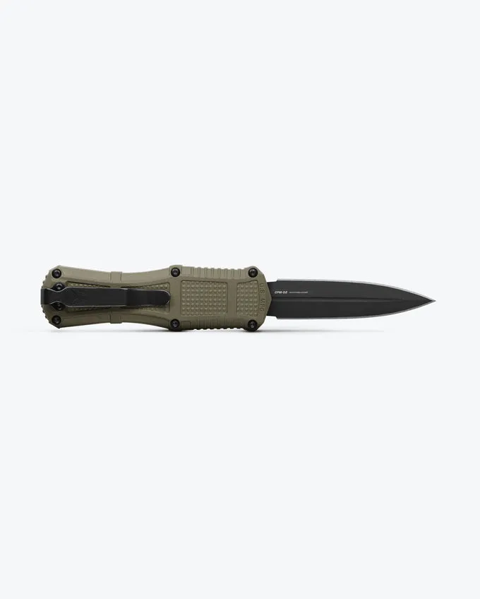 Benchmade Mini Claymore OTF 3.02" CPM-D2 Dagger Ranger Green Grivory Handles 3375GY-1
