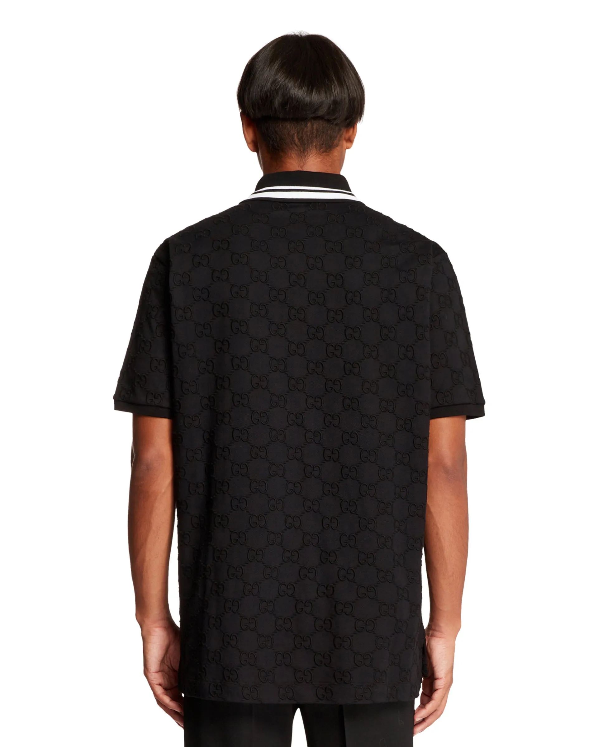 Black GG Stretch Polo