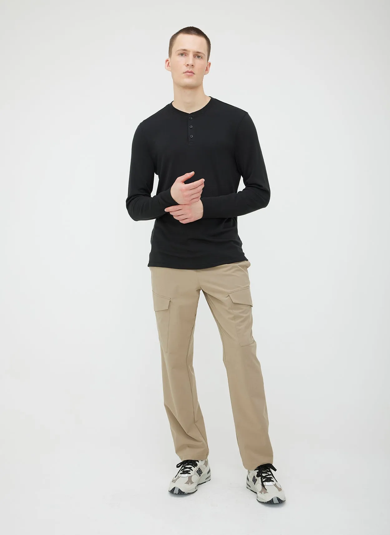 Brushed Long Sleeve Henley