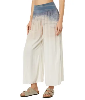 Capris Hard Tail, Flat Waist Boho Capris in Rayon Voile