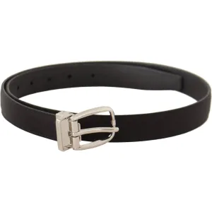Dolce & Gabbana Elegant Black Leather-Canvas Designer Belt