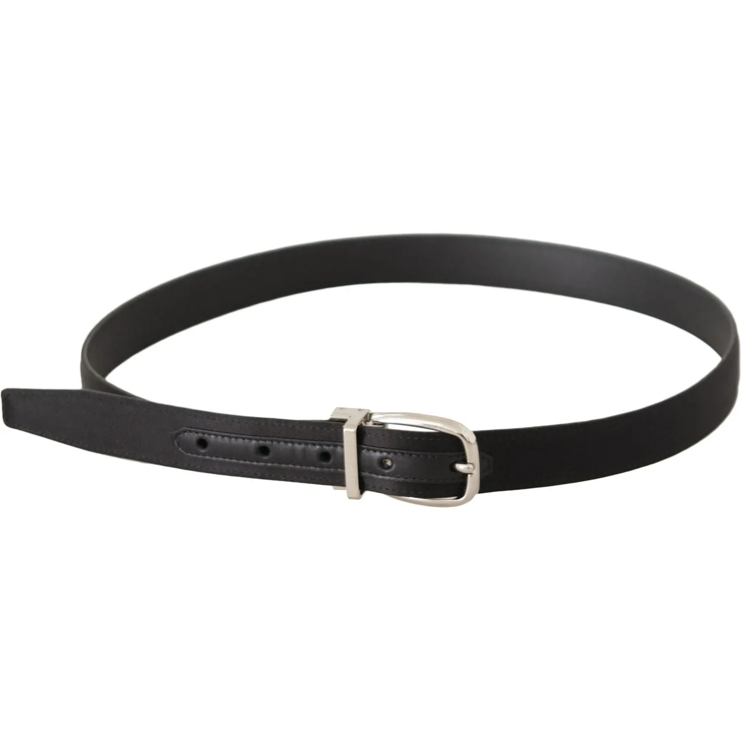 Dolce & Gabbana Elegant Black Leather-Canvas Designer Belt