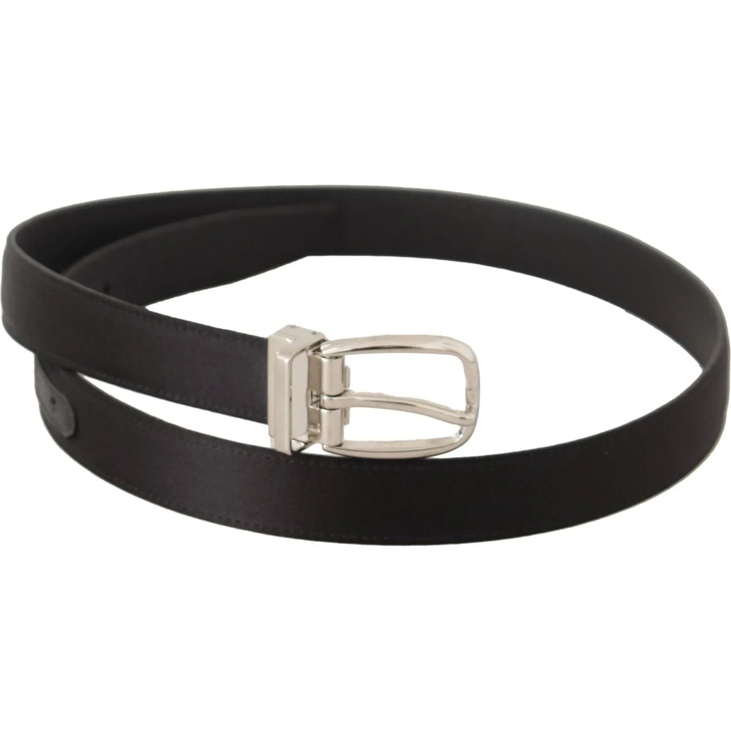 Dolce & Gabbana Elegant Black Leather-Canvas Designer Belt
