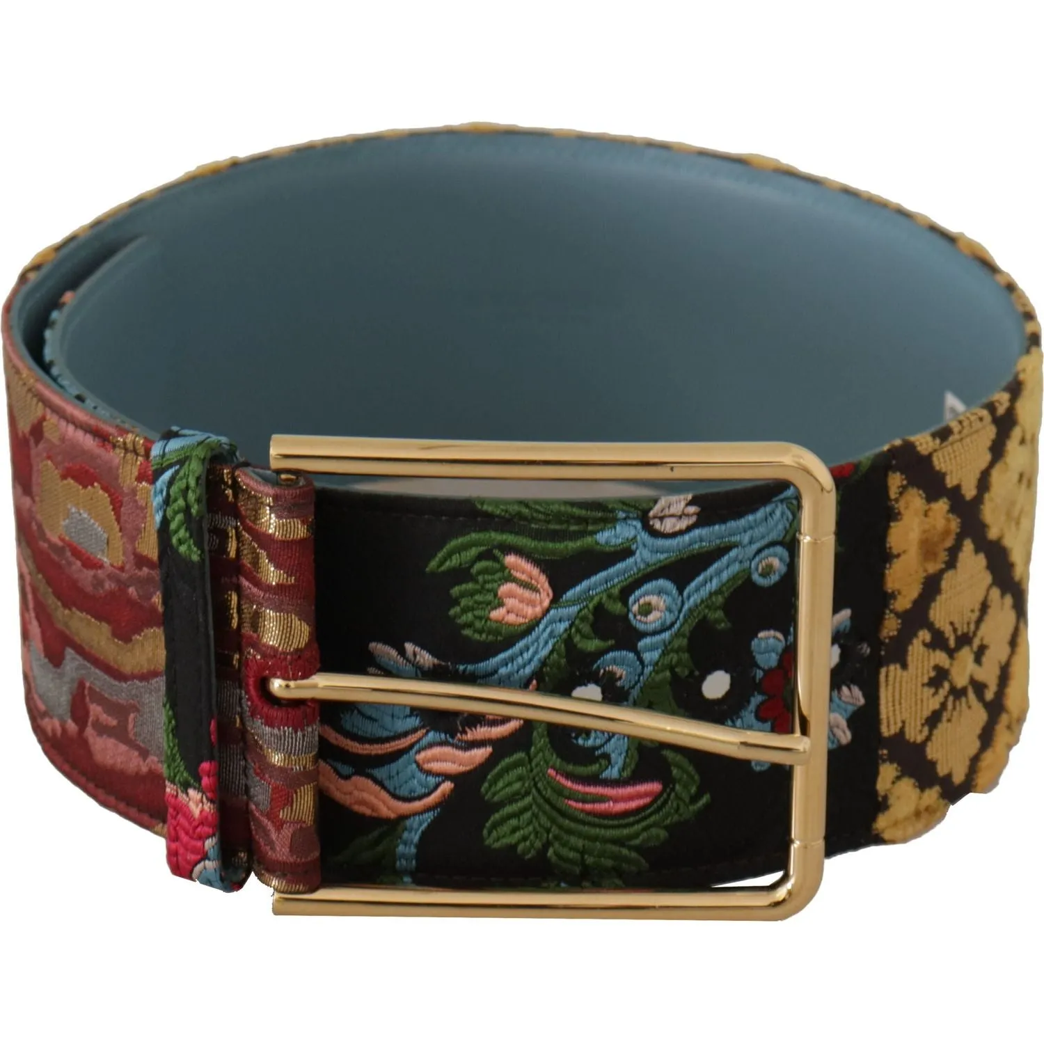 Dolce & Gabbana Multicolor Canvas Leather Statement Belt