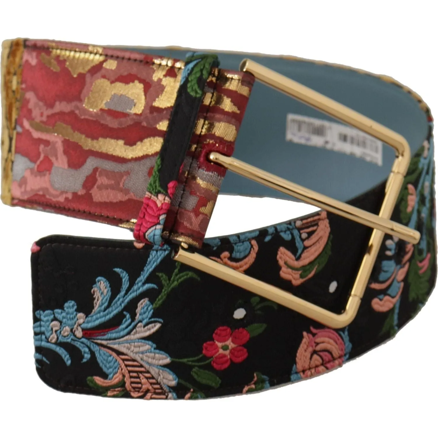 Dolce & Gabbana Multicolor Canvas Leather Statement Belt