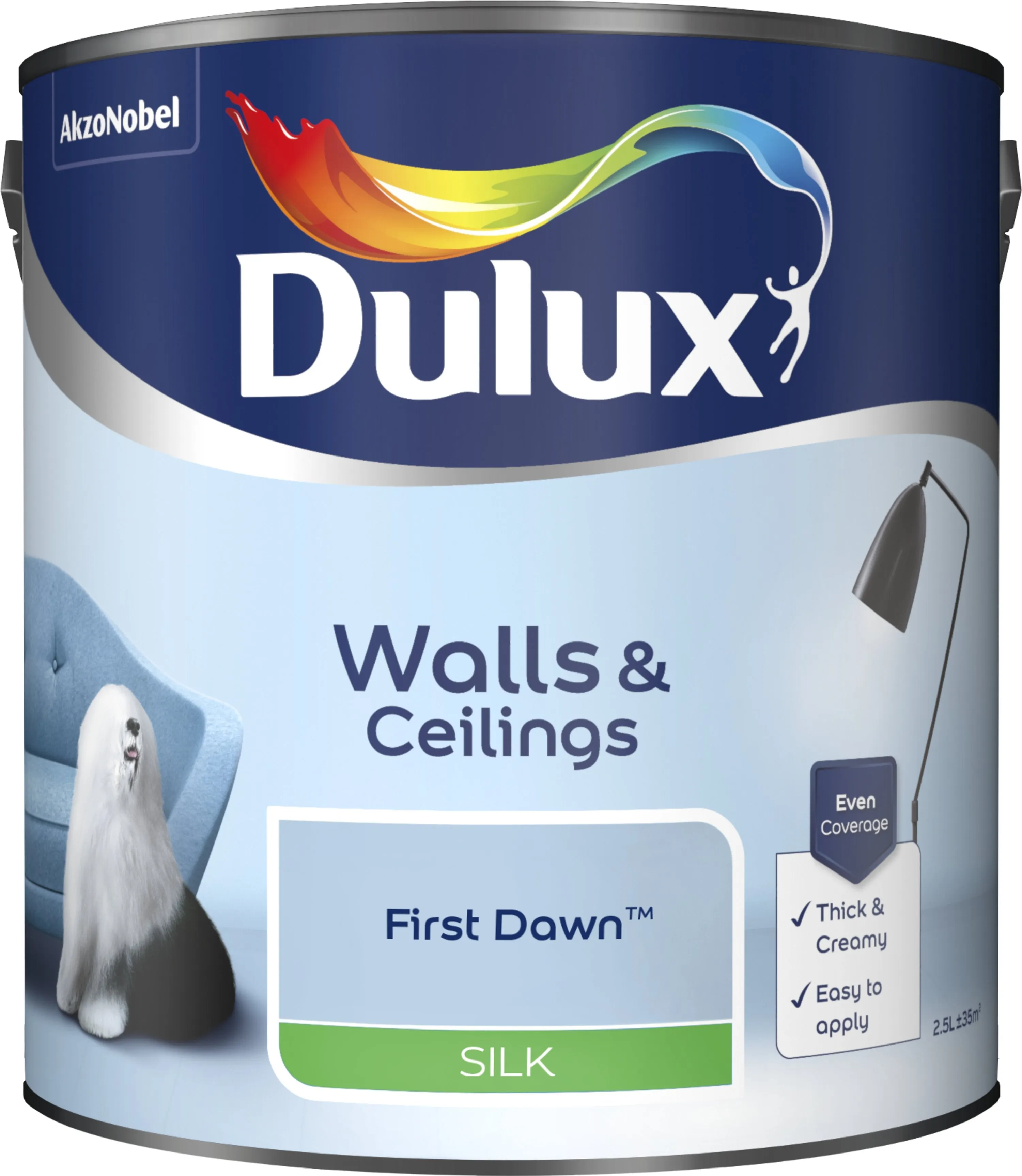 Dulux Silk Emulsion Paint For Walls And Ceilings - First Dawn 2.5L