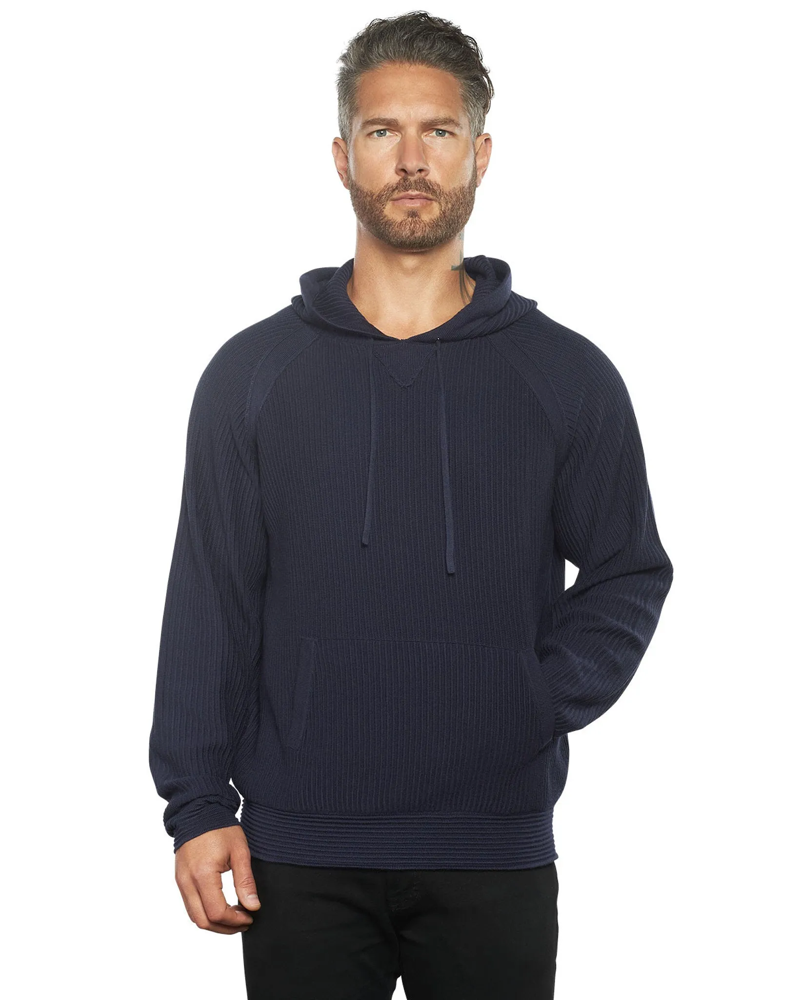 Dune Ottoman Knit Luxury Hoodie w/Silk & Wool