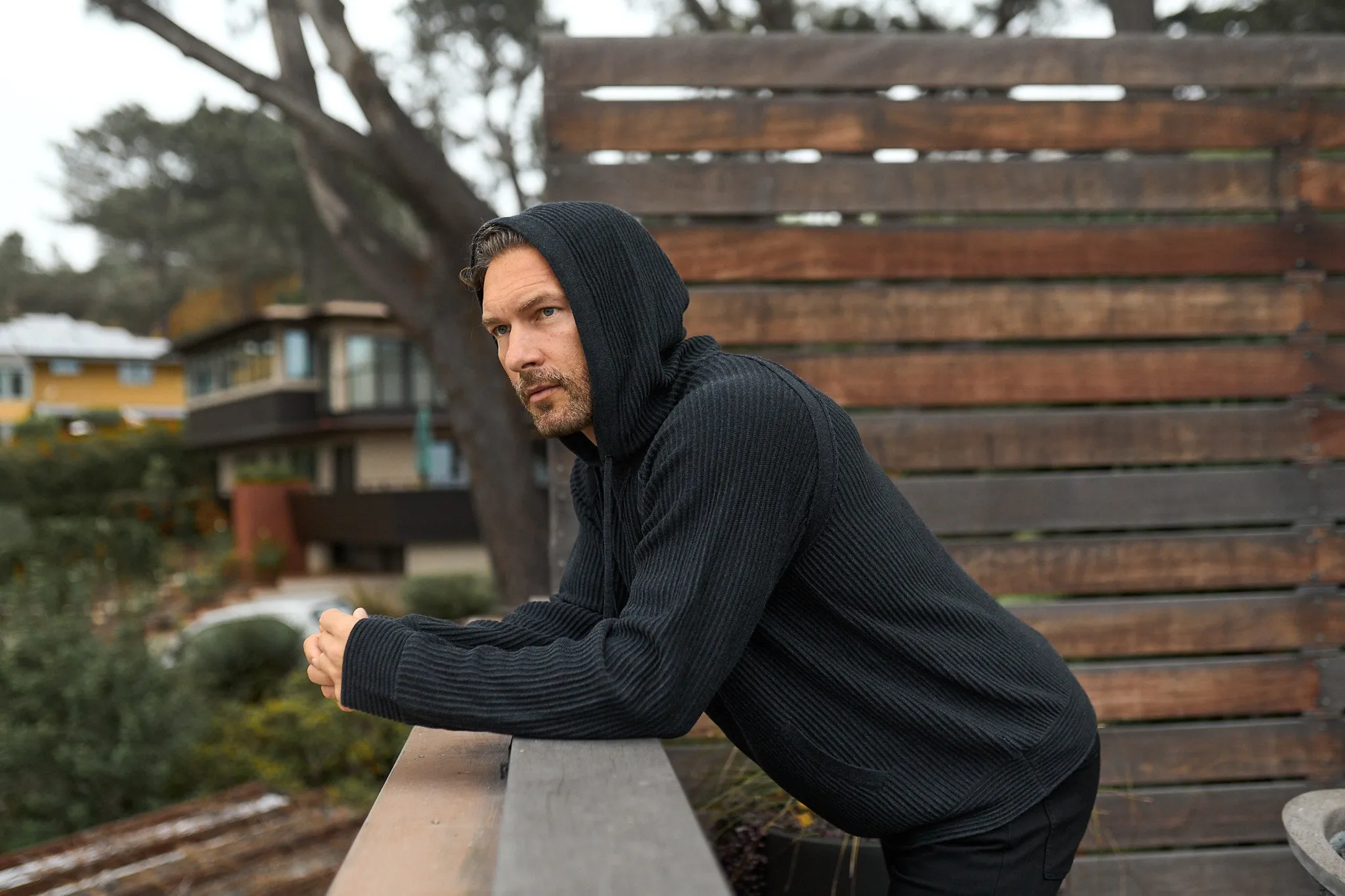 Dune Ottoman Knit Luxury Hoodie w/Silk & Wool