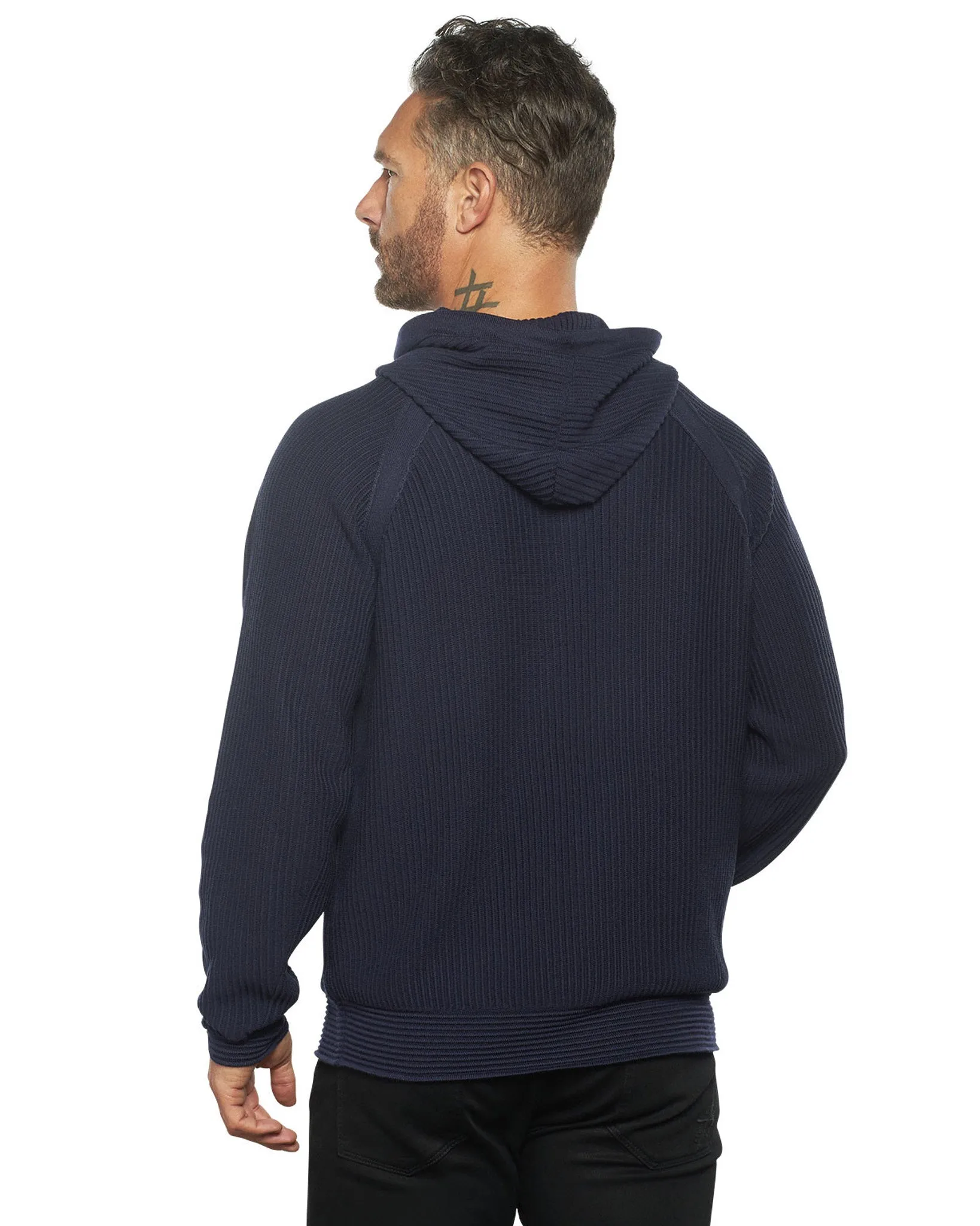 Dune Ottoman Knit Luxury Hoodie w/Silk & Wool