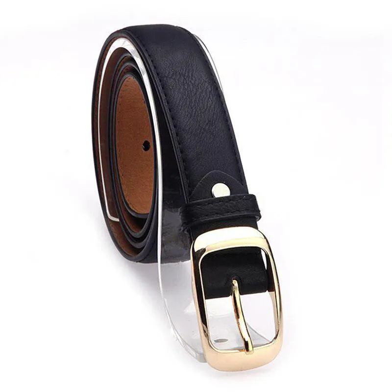 Fashion Women Faux Leather Alloy Pin Buckle Waist Strap Belt Slim Waistband 2019