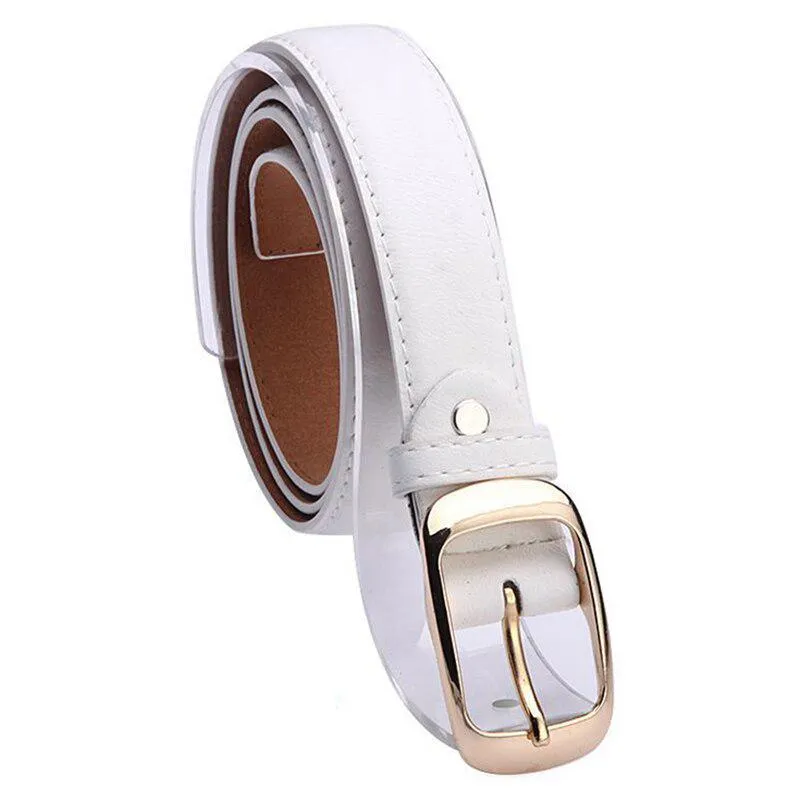 Fashion Women Faux Leather Alloy Pin Buckle Waist Strap Belt Slim Waistband 2019