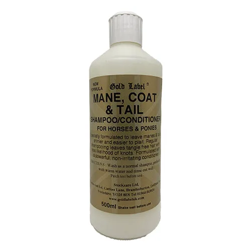 Gold Label Shampoo for Mane, Coat & Tail 500ml