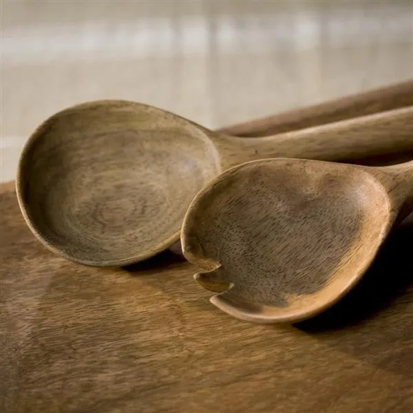 Long Mango Wood Salad Servers