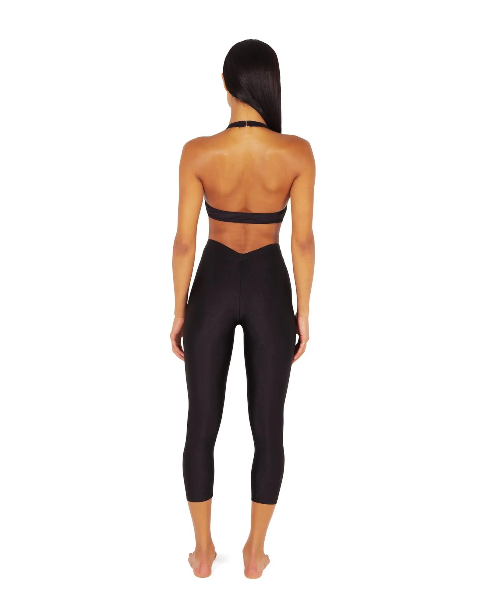 LYNN CAPRIS SWIM PANT - SHINY BLACK