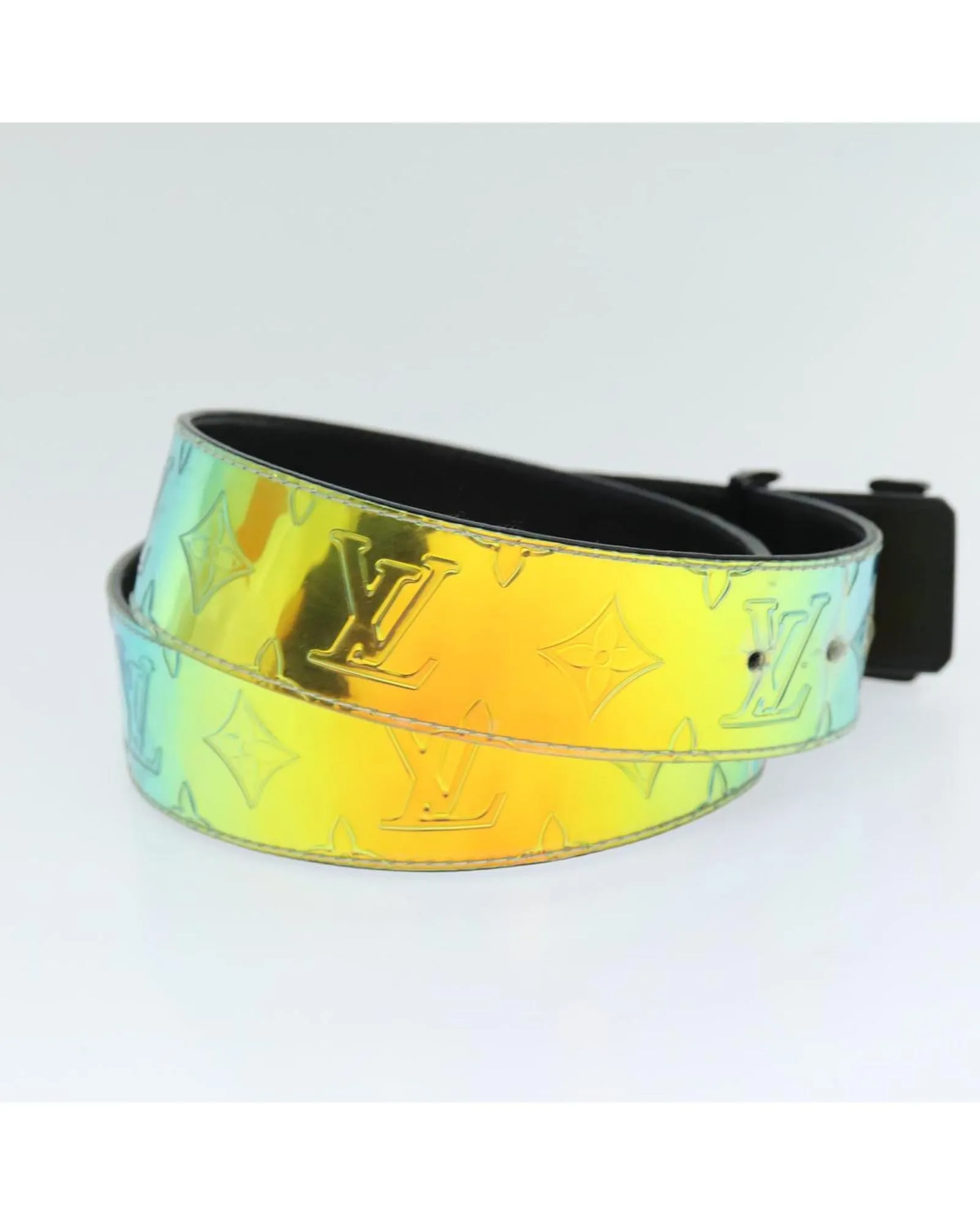 Monogram Canvas LV Shape Belt with Dust Bag - Black