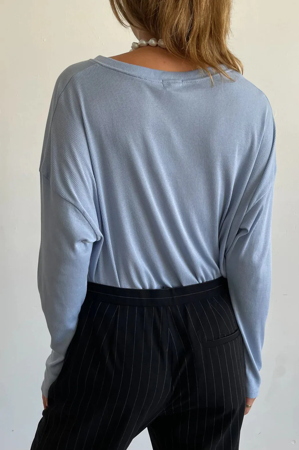Rib Henley Long Sleeve Robin