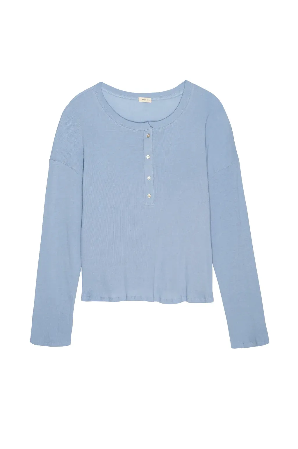 Rib Henley Long Sleeve Robin