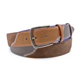 Tan/Choc Mix Greystoke Triple Antique Prong Belt